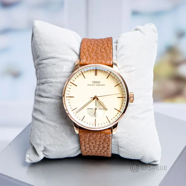 IBSO Men's Quartz Dark Brown Leather Watch-8256B-G