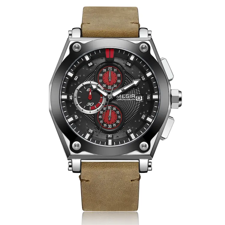 MEGIR Chronograph Multi-function Men's Quartz Watch - Brown