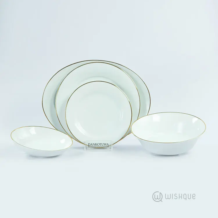 Cherry-R-Avi Gold 21 Pcs Dankotuwa Porcelain Dinner Set