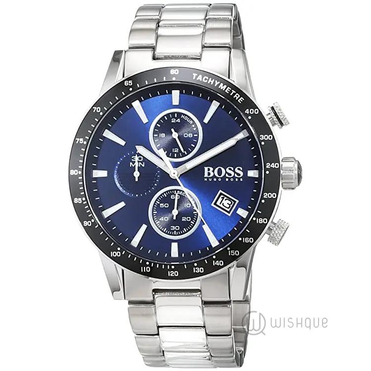 Hugo Boss Men’s Chronograph Quartz Stainless Steel Blue Dial Watch 1513510
