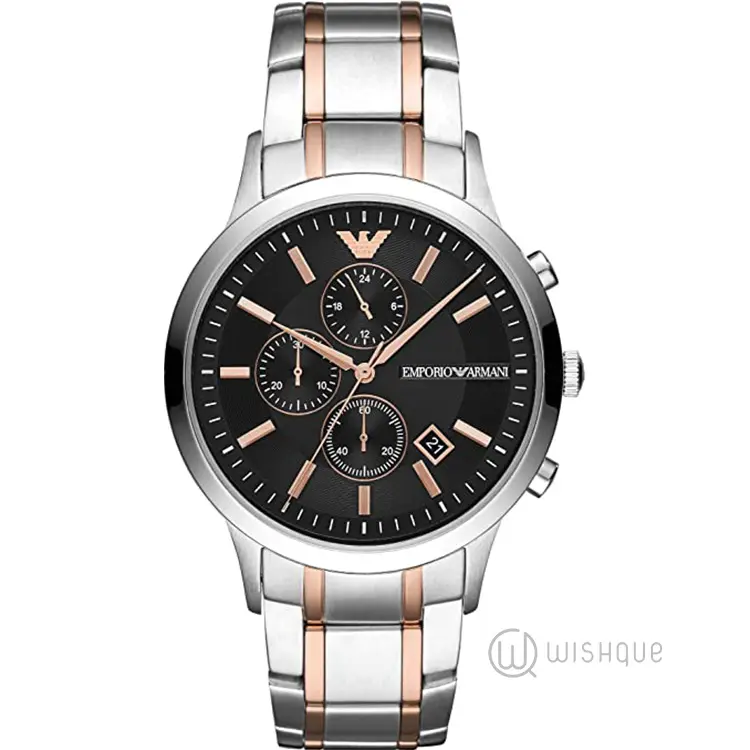 Emporio Armani Mens Stainless Steel Chronograph Quartz Watch AR11165