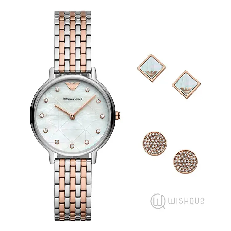 Emporio Armani Women's Two-Tone Stainless Steel Watch Gift Set AR80019
