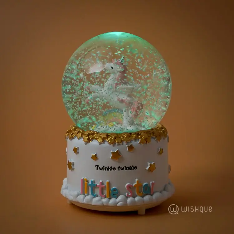 Little Star Unicorn Snow Globe