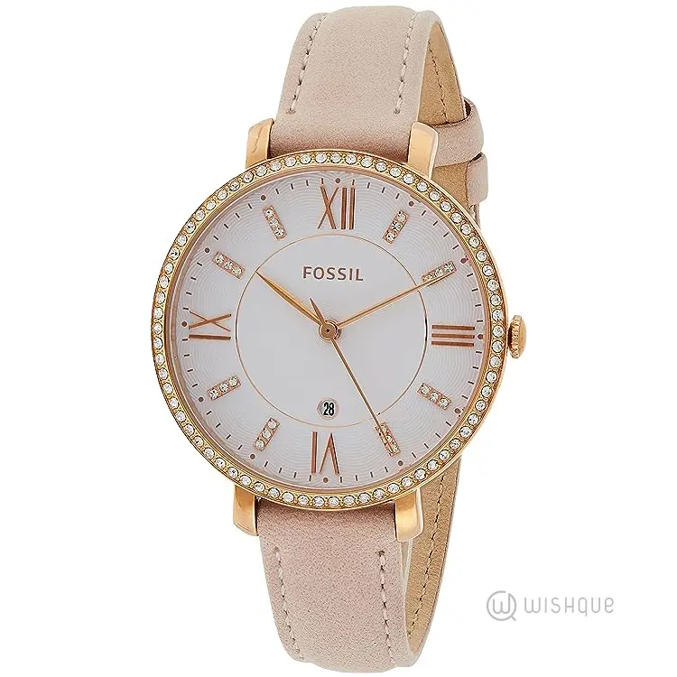 Fossil Women's Jacqueline Quartz Stainless Steel and Leather Casual Watch ES4303