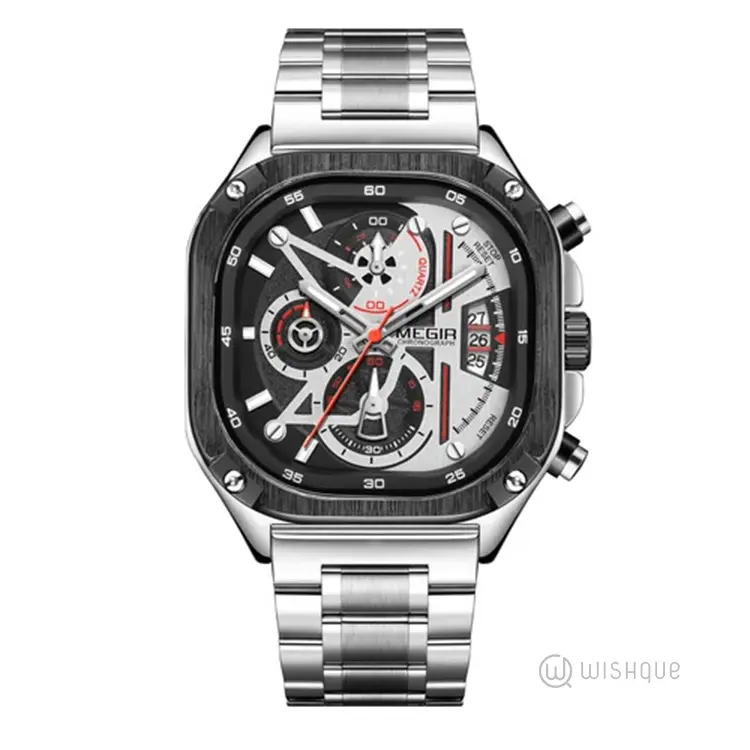 MEGIR Chronograph Waterproof Quartz Watch for Men MS2217GBK-1N7