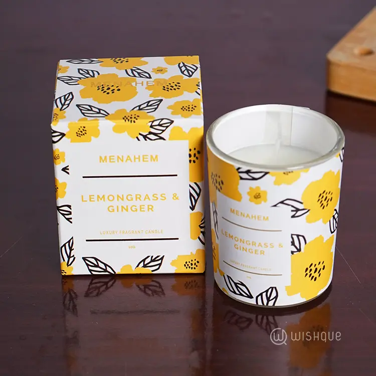 Luxury Essential Oil Scented Candle - Lemongrass & Ginger