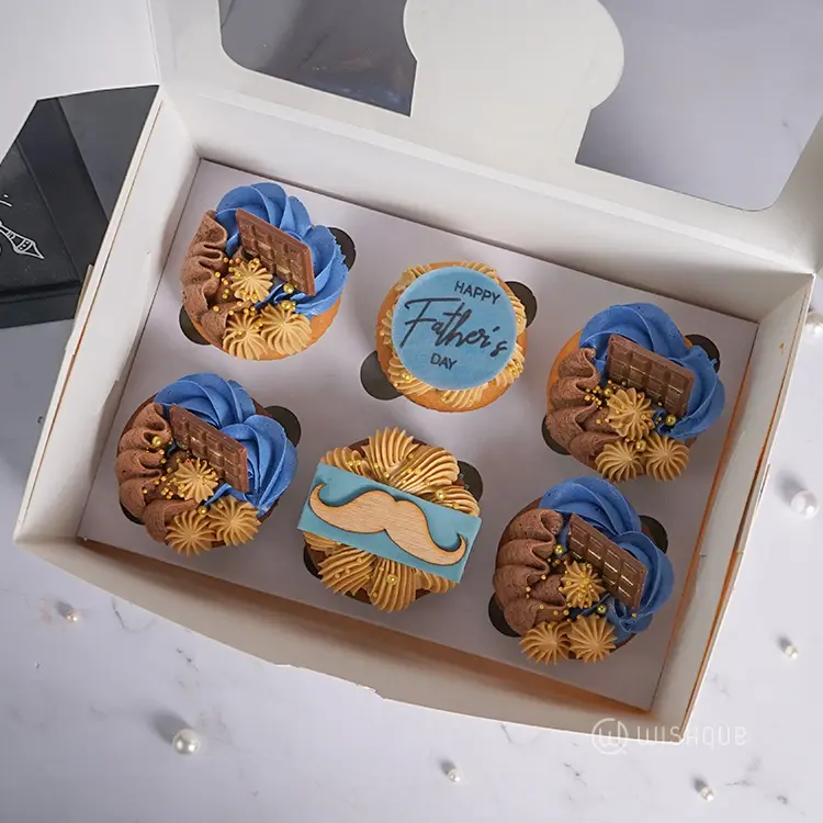 Chocolate Espresso Cupcake Box of 6 For Father's Day