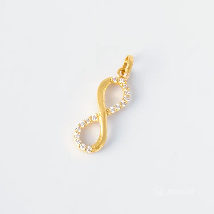 22kt Gold Infinity Symbol Pendant With Zercone