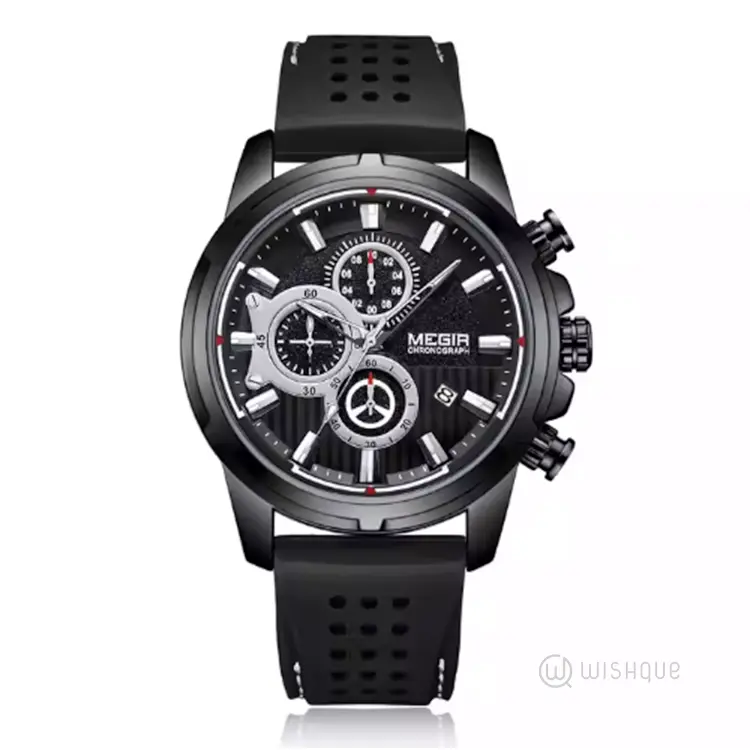 MEGIR 2101 Rose Gold Chronograph Men's Watch - MN2101G-BK-1