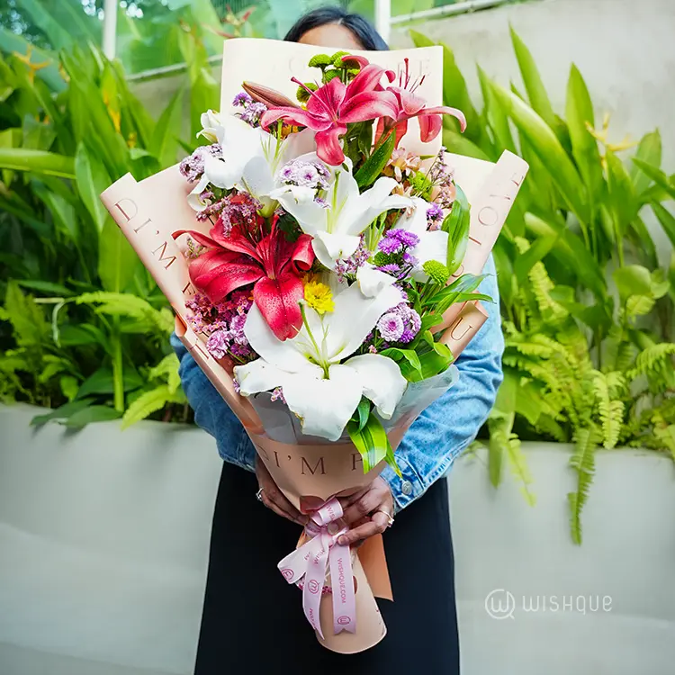 Lily Cascade Fresh Bouquet