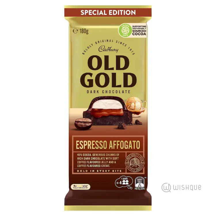 Cadbury Old Gold Espresso Affogato Dark Chocolate Block 180g