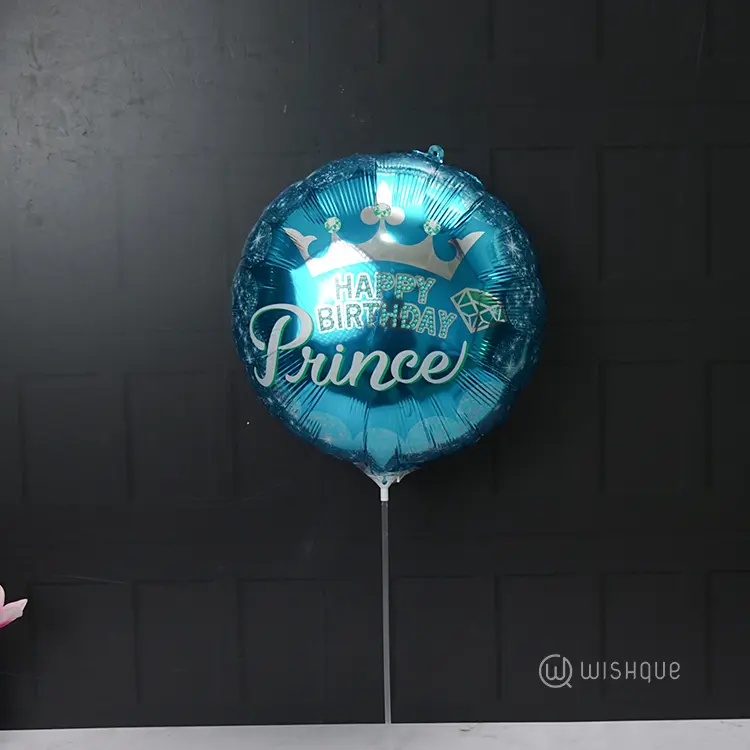 Princess Crown Blue Birthday Foil Balloon