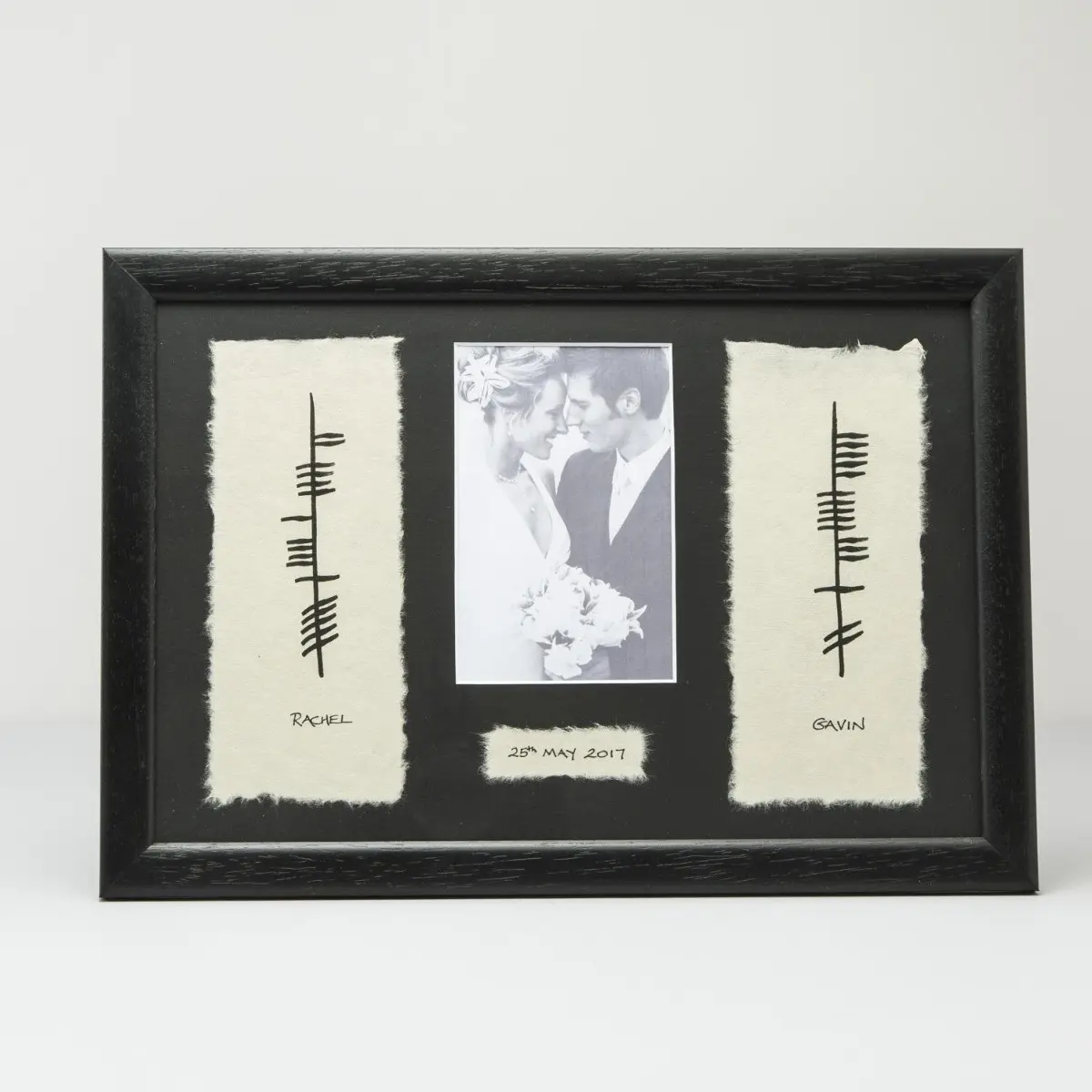 Personalised Ogham Wedding Plaque - Names, Date & Photo