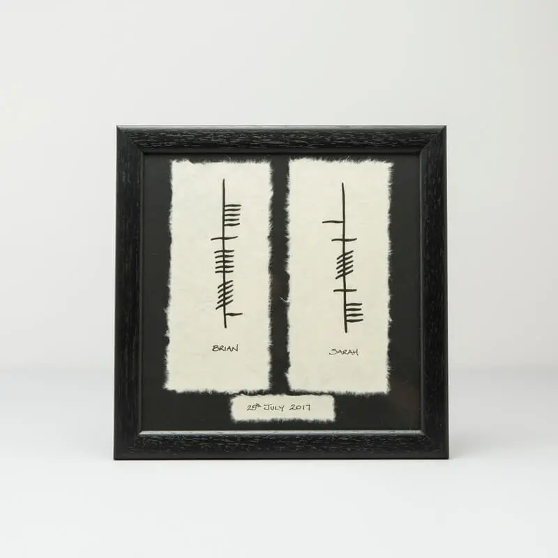 Personalised Ogham Wedding Plaque - Names & Date