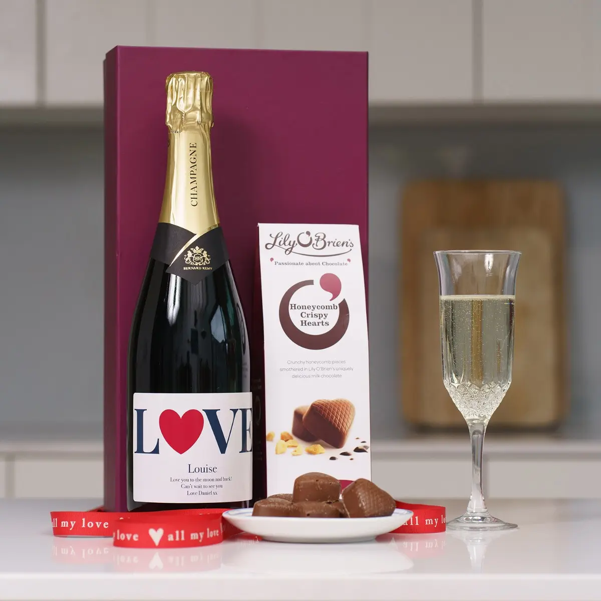 Personalised Valentine Champagne & Chocolates