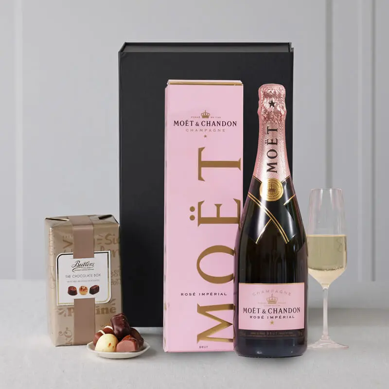 Rose Moet & Chandon Pink Champagne With Butlers Chocolates