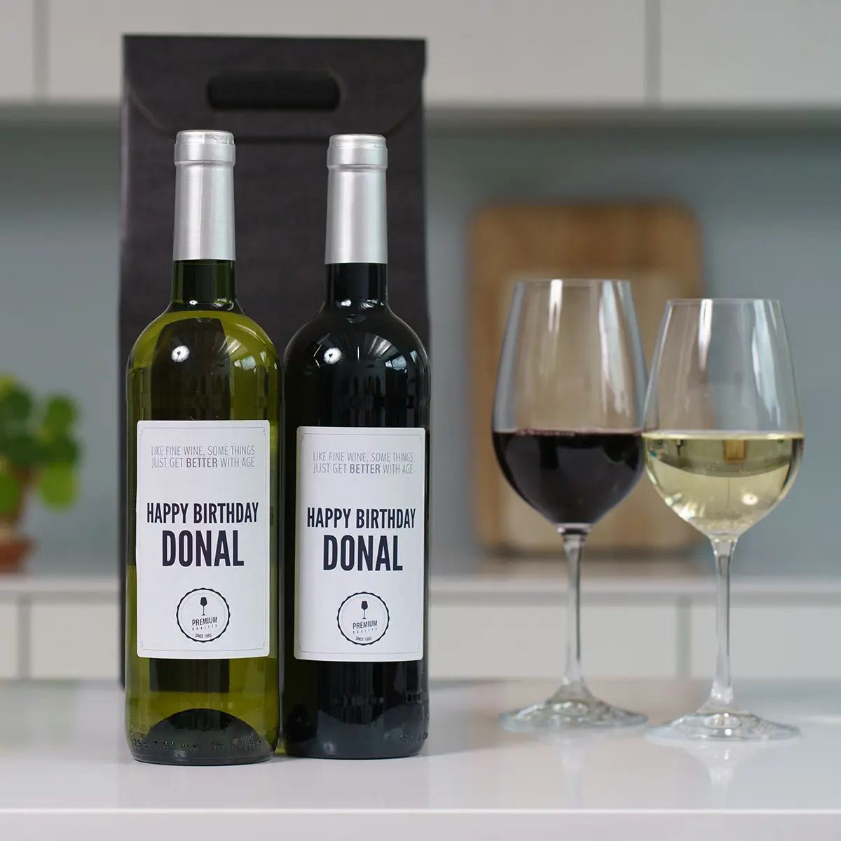 Personalised Fine Wine Birthday Duo