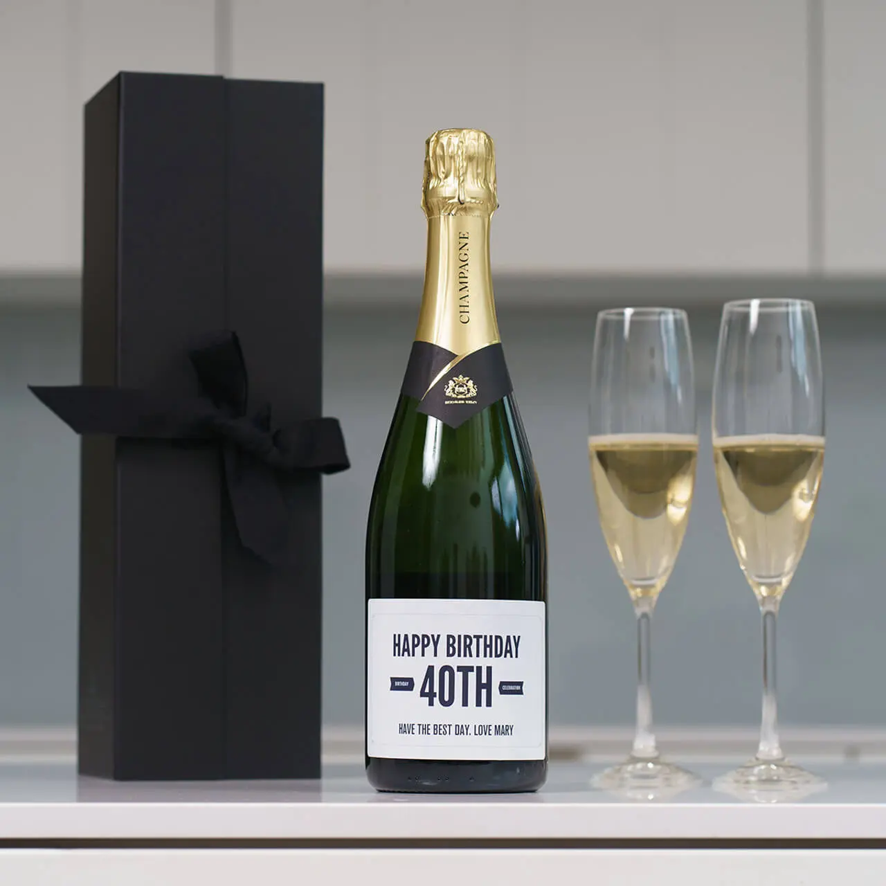 Happy 40th Birthday Personalised Champagne