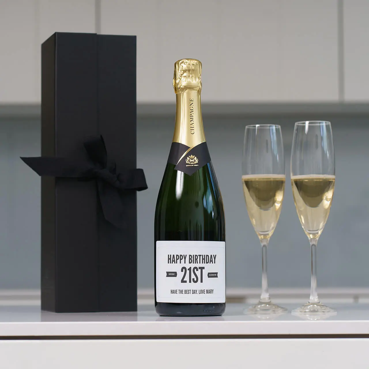 Happy 21st Birthday Personalised Champagne