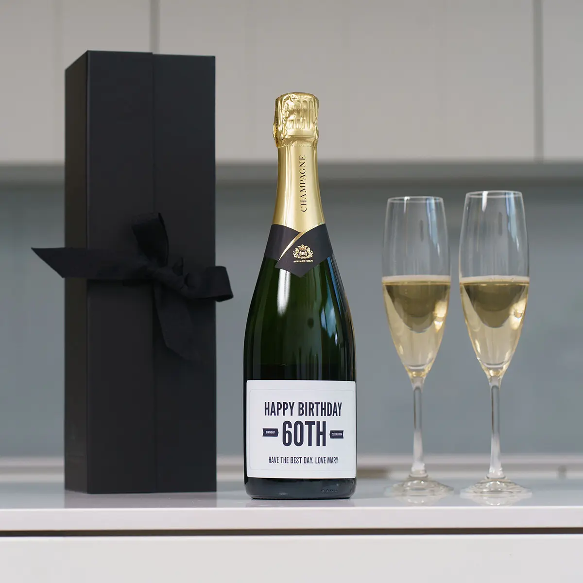 Happy 60th Birthday Personalised Champagne