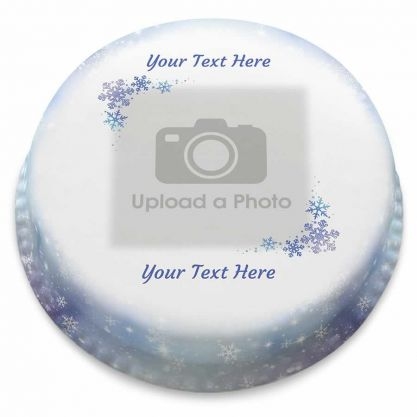 Snowflake Photo Cake (letterbox gift cake (serves 2-4))