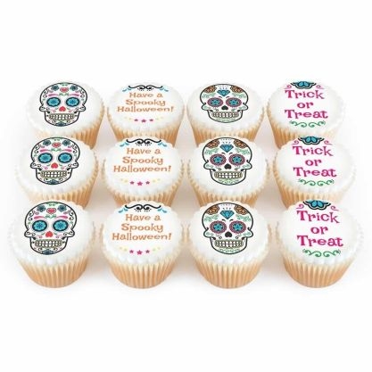 12 sugar skull cupcakes
