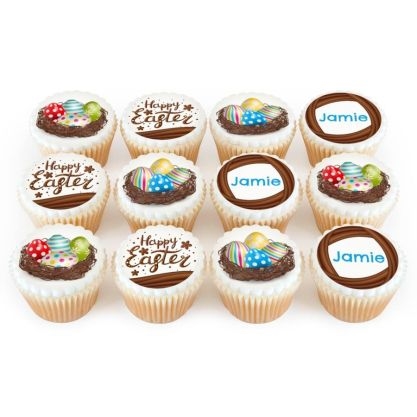 12 easter egg cupcakes