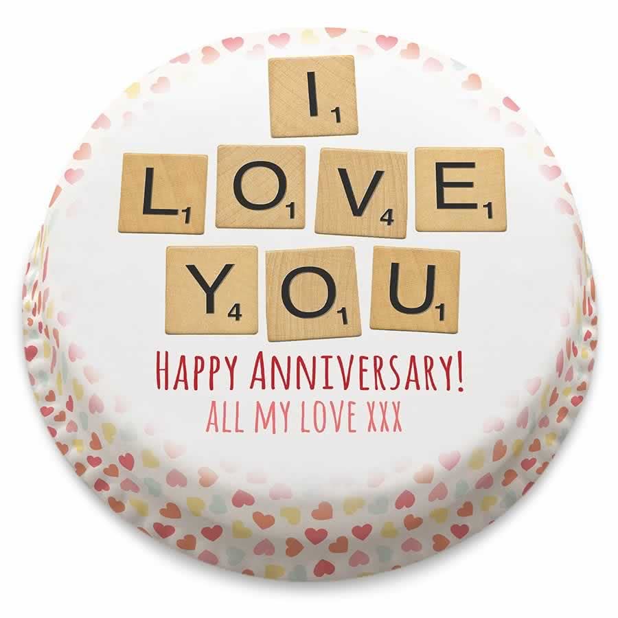Anniversary Scrabble Cake (Medium Cake (Serves 18-25))