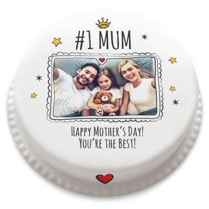 No 1 Mum Photo Cake (letterbox gift cake (serves 2-4))