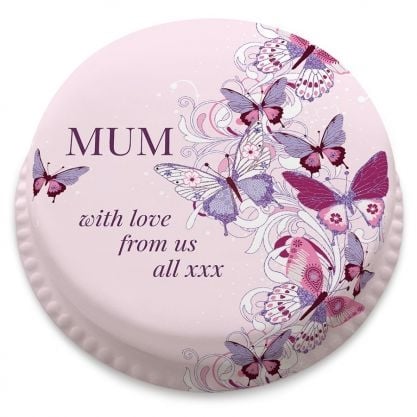 Modern Purple Butterfly Cake (letterbox gift cake (serves 2-4))