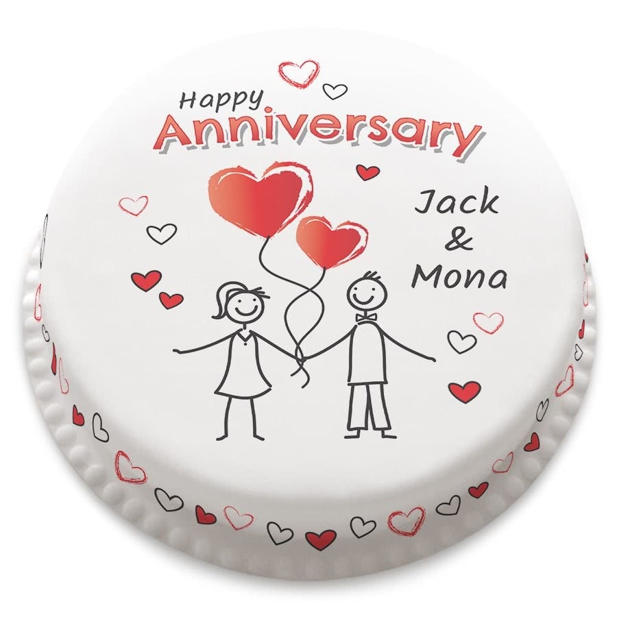 Anniversary Stickmen Cake (Medium Cake (Serves 18-25))