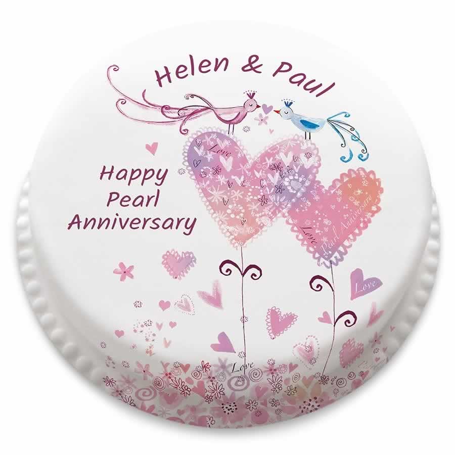 30Th Wedding Anniversary Cake (Medium Cake (Serves 18-25))