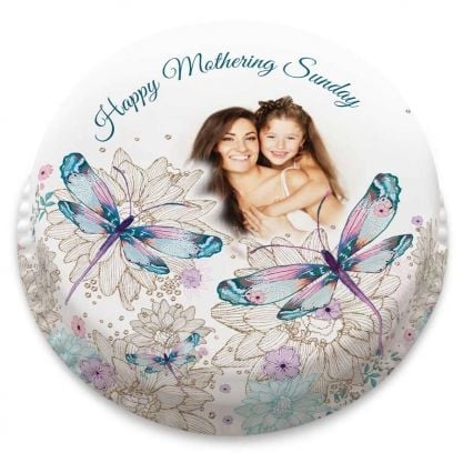 Blue Dragonfly Photo Cake (letterbox gift cake (serves 2-4))