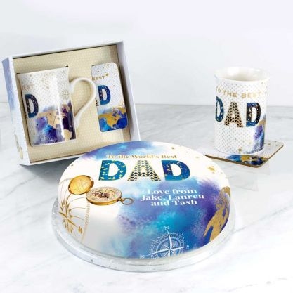 World's Best Dad Gift Set (letterbox cake set (c) serves 2)