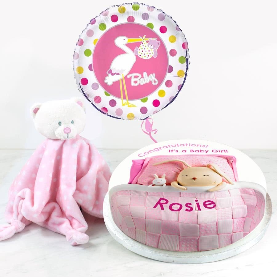 Pink Baby Blanket Gift Set (Medium Cake Set (S) Serves 20)