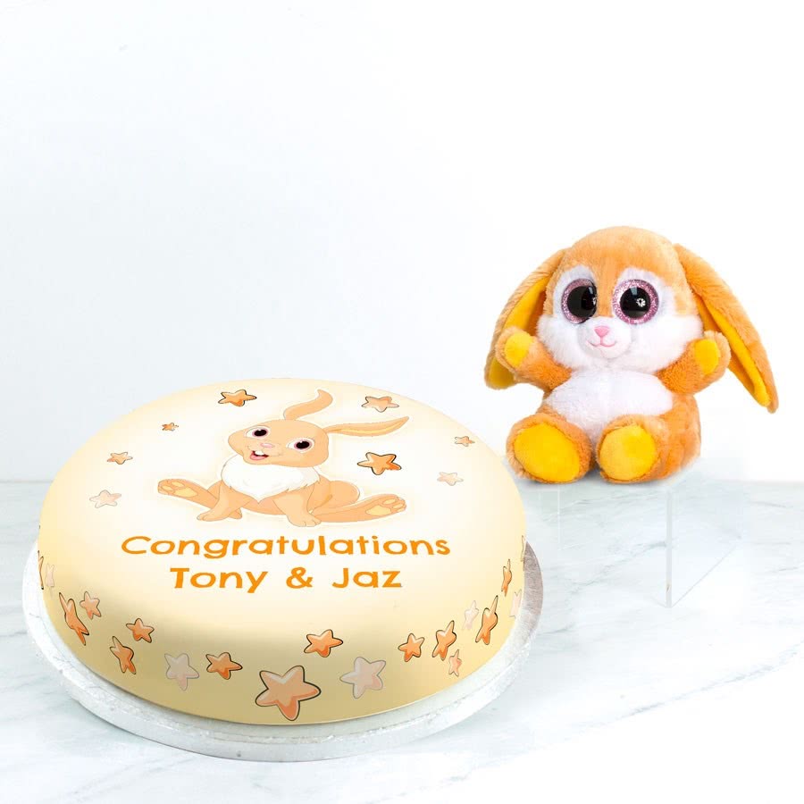 Congratulations Bunny Gift Set (Medium Cake Set (S) Serves 20)