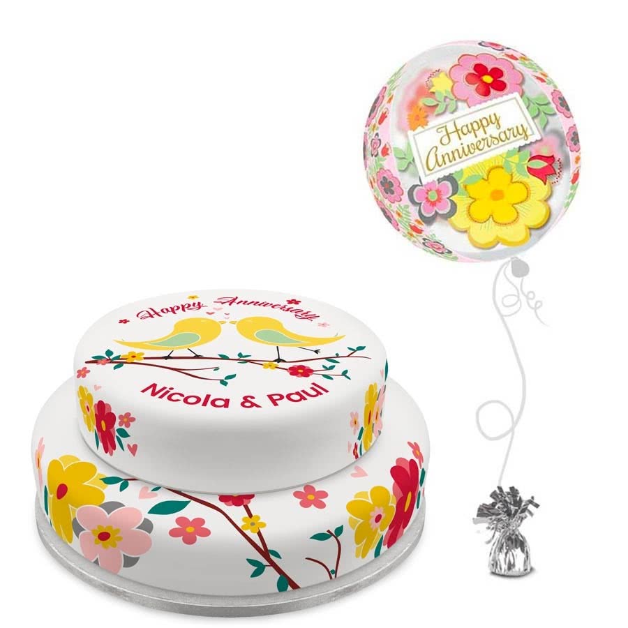 Anniversary Birds Gift Set (Two Tier (Serves 30))