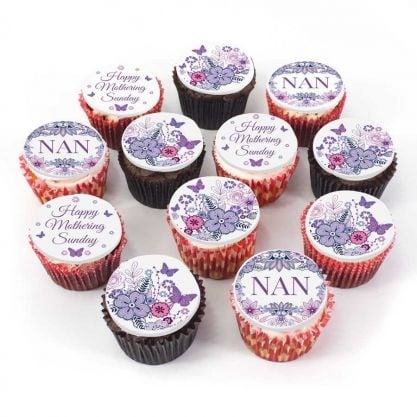 12 Floral Nan Cupcakes