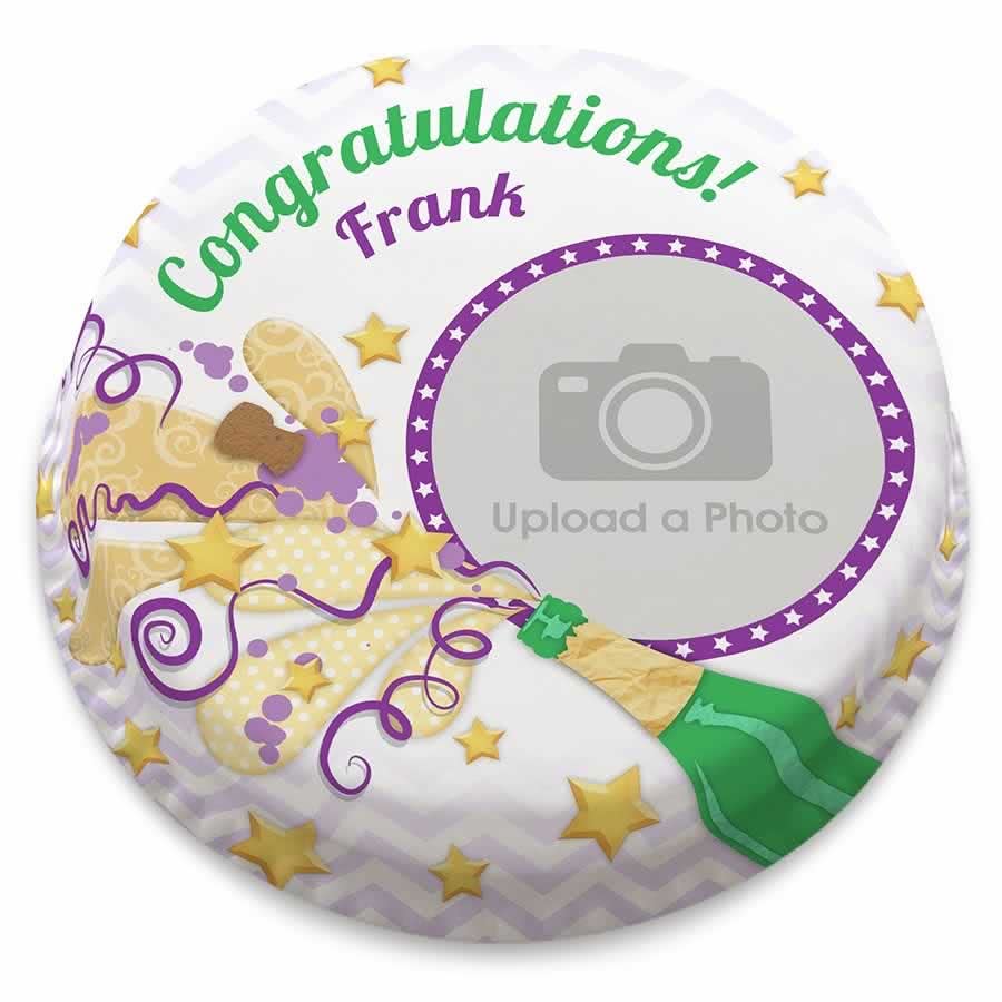 Champagne Spirals Photo Cake (Medium Cake (Serves 18-25))