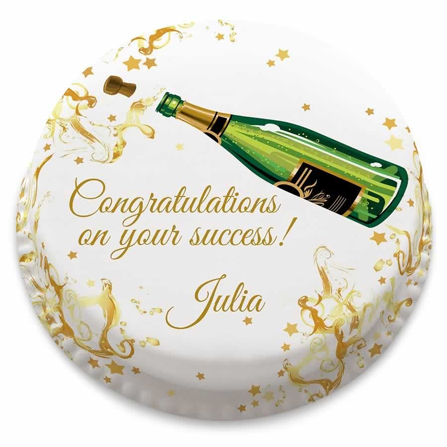Champagne Congratulations Cake (Medium Cake (Serves 18-25))