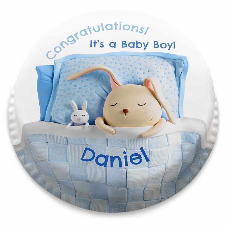 Blue Baby Boy Cake (Medium Cake (Serves 18-25))