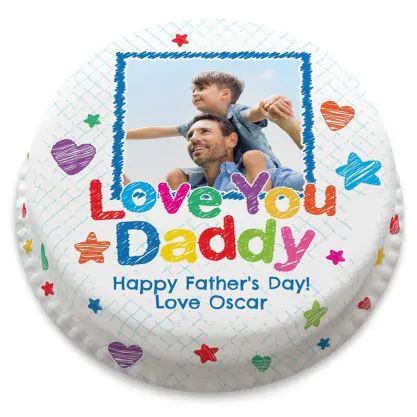 Love you Daddy Photo Cake (letterbox gift cake (serves 2-4))