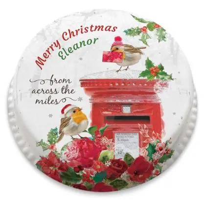 Christmas Robin Postbox Cake (letterbox gift cake (serves 2-4))