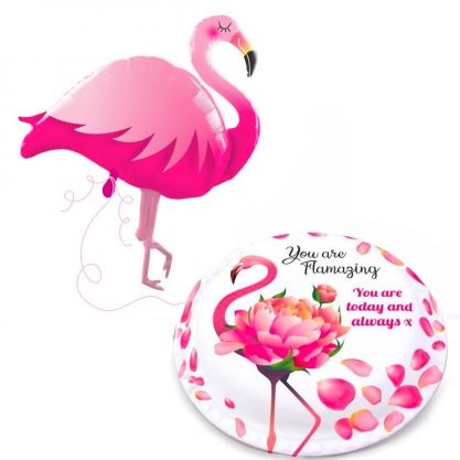 flamingo loves you gift set (letterbox gift cakes(serves2-4))