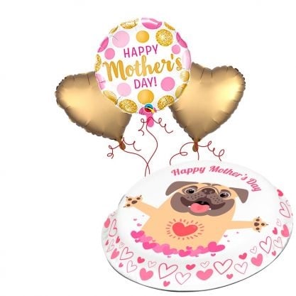 Mum Pug Gift Set (Letterbox Cake Set (L) Serves 2)