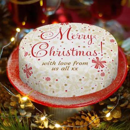 Simple Merry Christmas Cake (letterbox gift cake (serves 2-4))