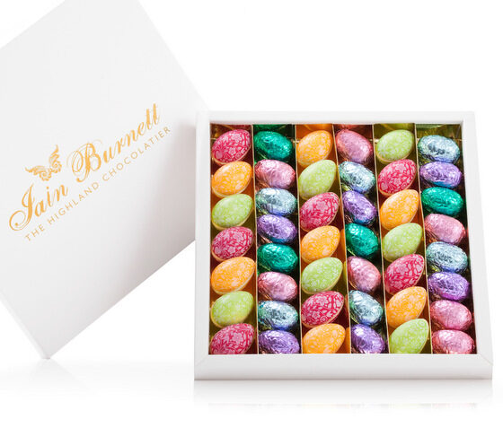 Ornate Chocolate Eggshells And Belgian Praline Eggs - Box Of 42