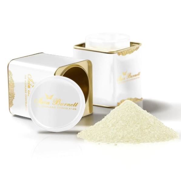 DECORATIVE TIN OF WHITE HOT CHOCOLATE