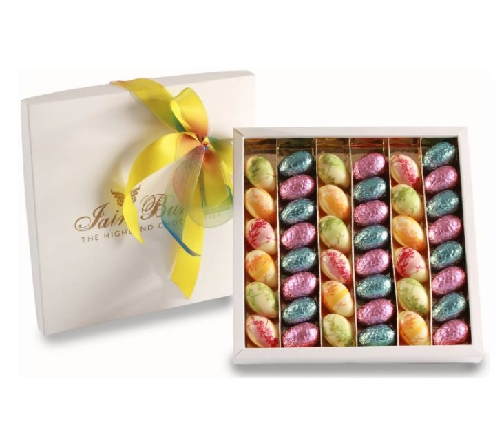 ORNATE CHOCOLATE EGGSHELLS & BELGIAN PRALINE EGGS - BOX