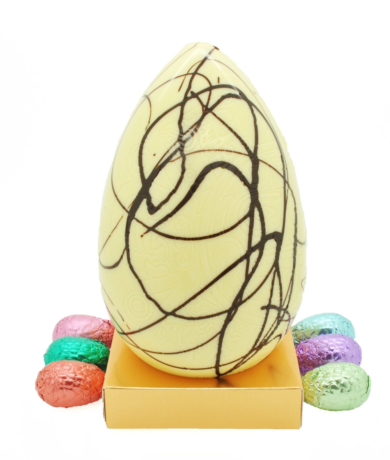 White Chocolate Drizzle Egg With Belgian Praline Eggs